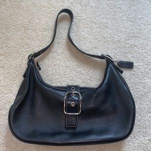 Coach Black Leather Small Neutral Shoulder Bag